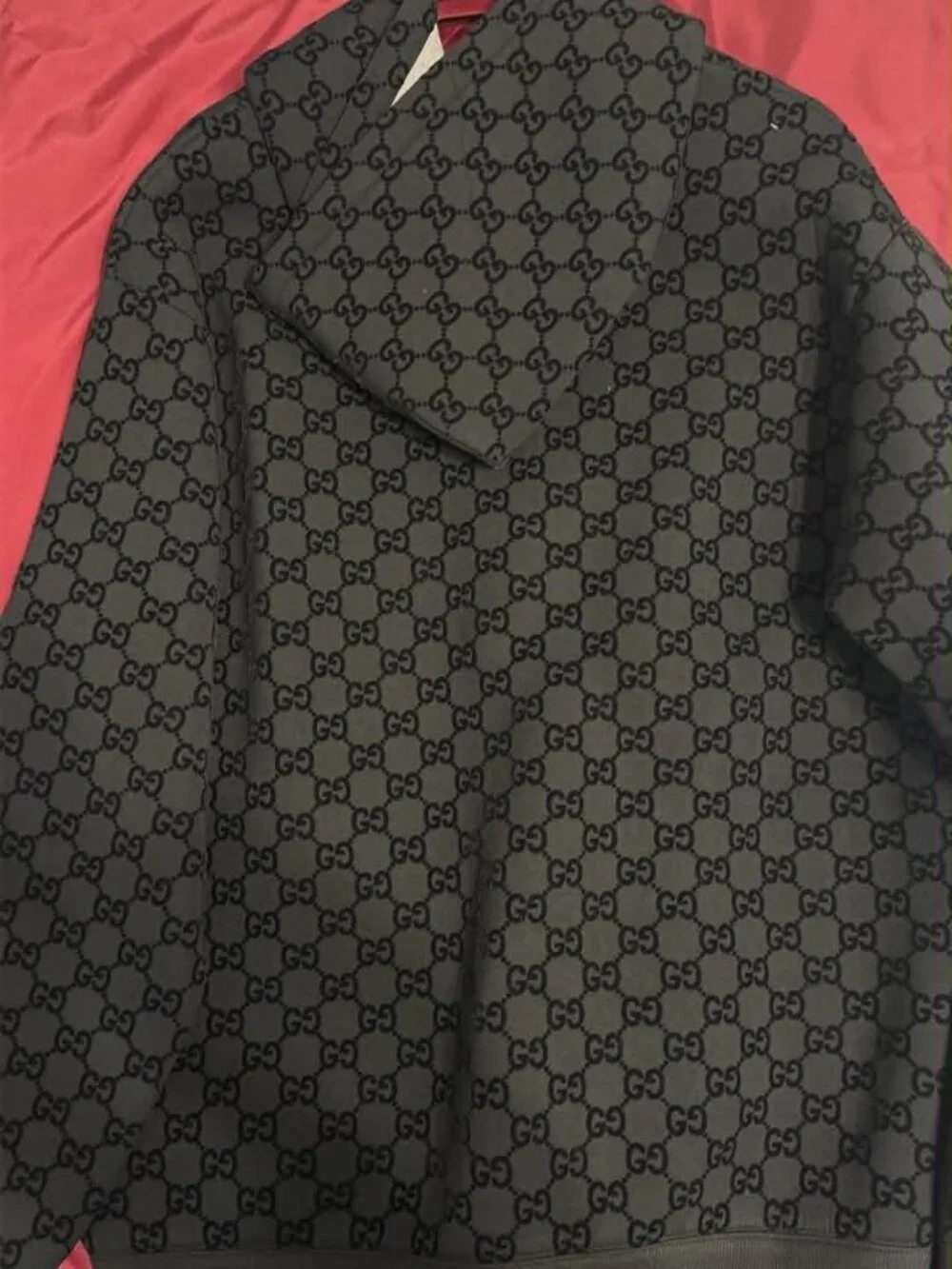 Gucci Black/Grey GG Logo Zip Hoodie